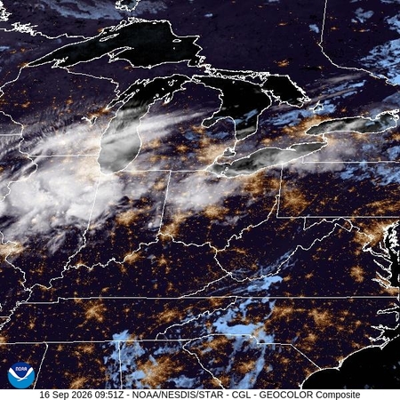 latest image of Central Great Lakes  geocolor
