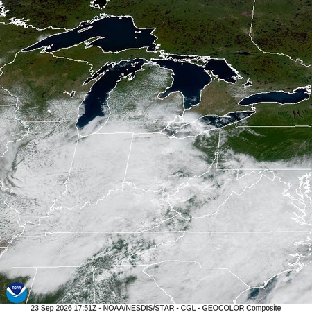 latest image of Central Great Lakes  geocolor