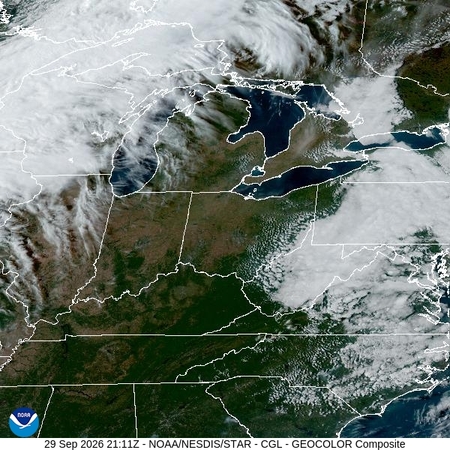 latest image of Central Great Lakes  geocolor