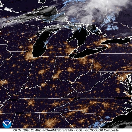 latest image of Central Great Lakes  geocolor