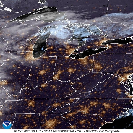 latest image of Central Great Lakes  geocolor
