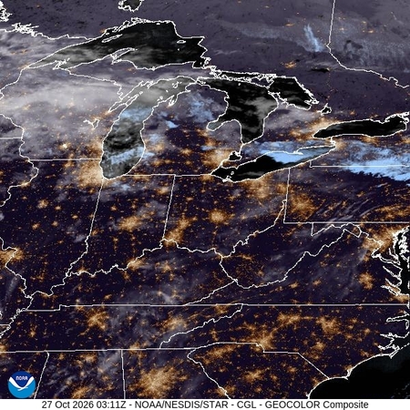 latest image of Central Great Lakes  geocolor