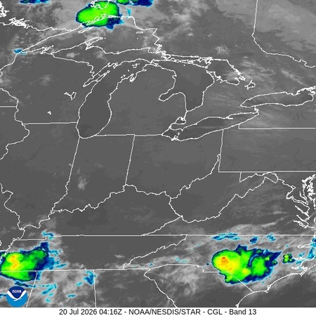 latest image of Central Great Lakes IR