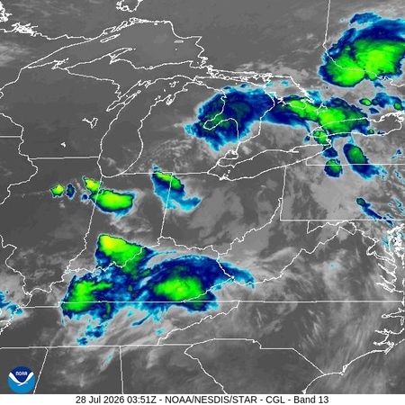 latest image of Central Great Lakes IR