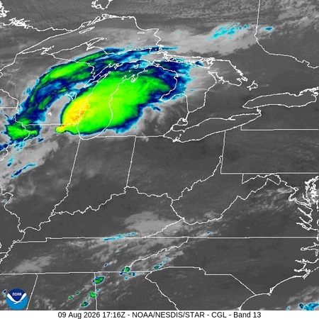 latest image of Central Great Lakes IR