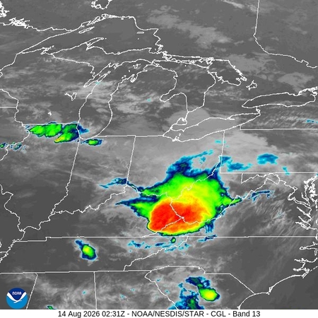 latest image of Central Great Lakes IR