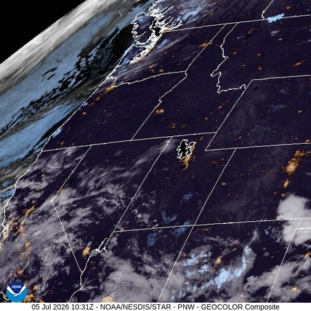 latest image of Pacific Northeast geocolor