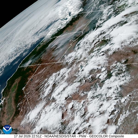 latest image of Pacific Northeast geocolor