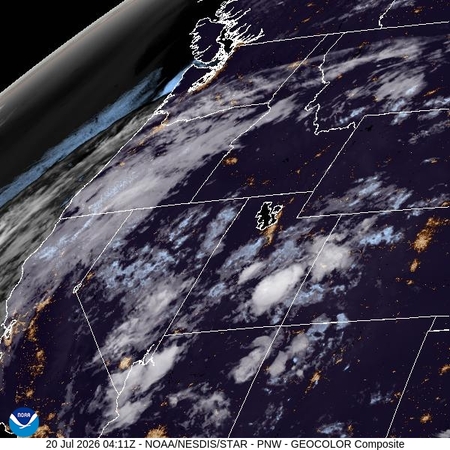 latest image of Pacific Northeast geocolor