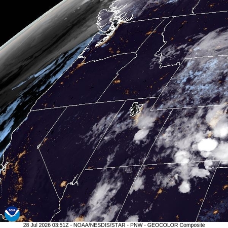 latest image of Pacific Northeast geocolor