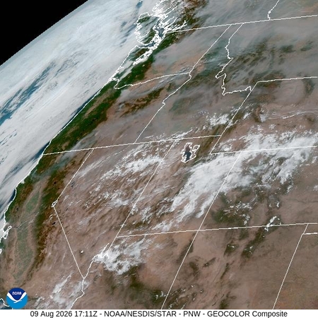latest image of Pacific Northeast geocolor