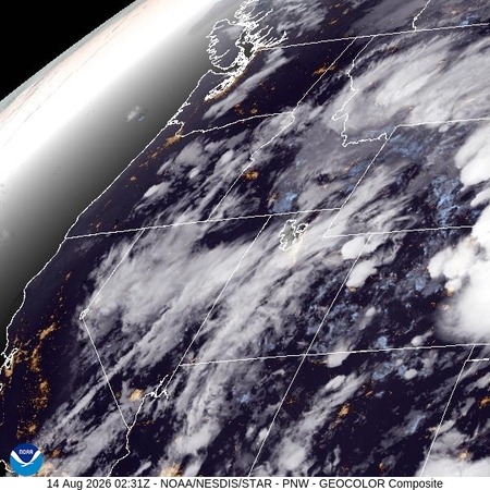 latest image of Pacific Northeast geocolor