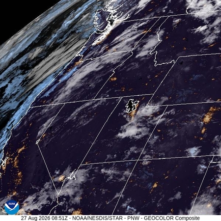 latest image of Pacific Northeast geocolor