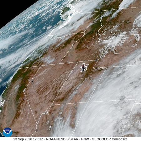 latest image of Pacific Northeast geocolor