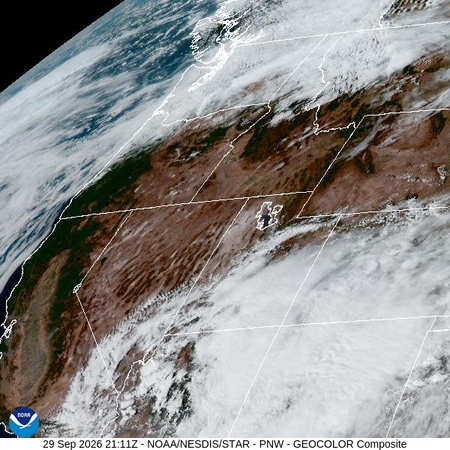 latest image of Pacific Northeast geocolor