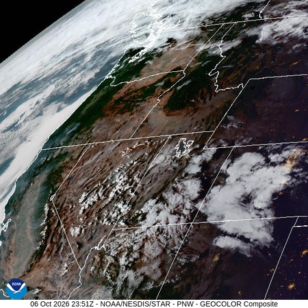 latest image of Pacific Northeast geocolor