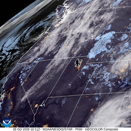 latest image of Pacific Northeast geocolor