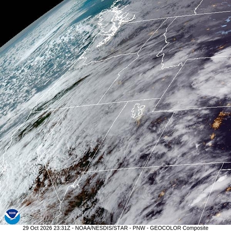latest image of Pacific Northeast geocolor