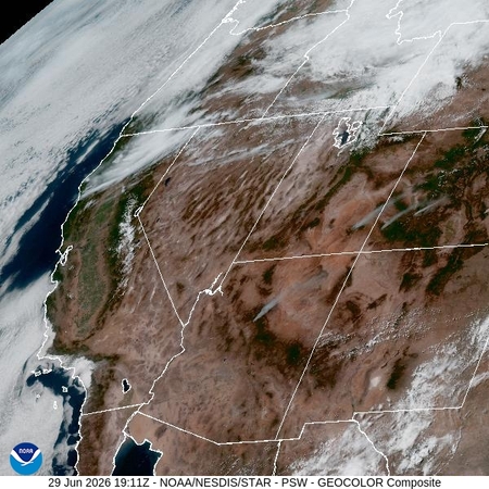 latest image of Pacific Southwest geocolor