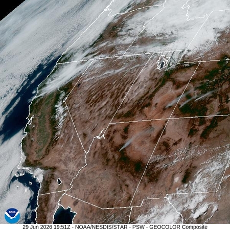 latest image of Pacific Southwest geocolor