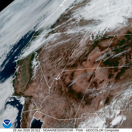 latest image of Pacific Southwest geocolor
