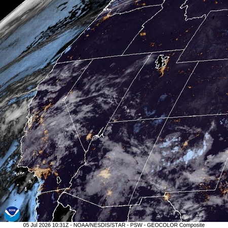 latest image of Pacific Southwest geocolor