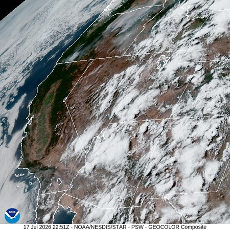latest image of Pacific Southwest geocolor