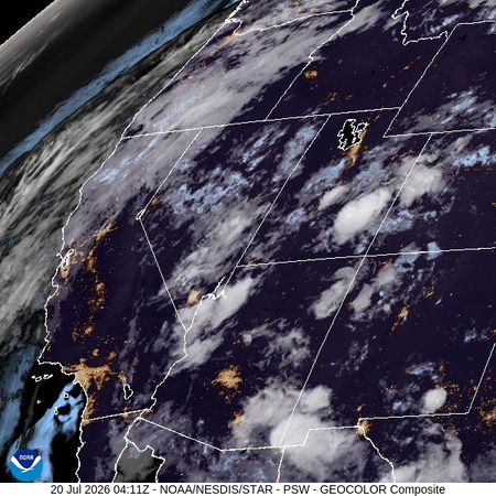latest image of Pacific Southwest geocolor