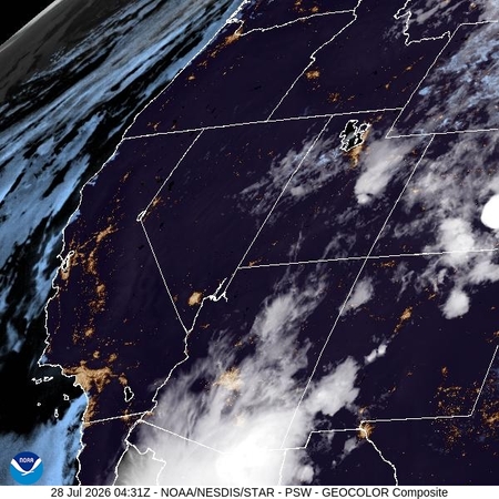 latest image of Pacific Southwest geocolor