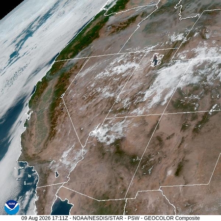 latest image of Pacific Southwest geocolor
