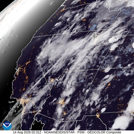 latest image of Pacific Southwest geocolor
