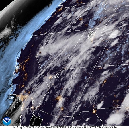 latest image of Pacific Southwest geocolor