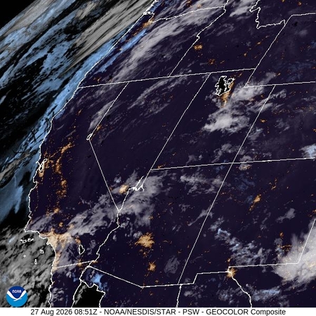 latest image of Pacific Southwest geocolor