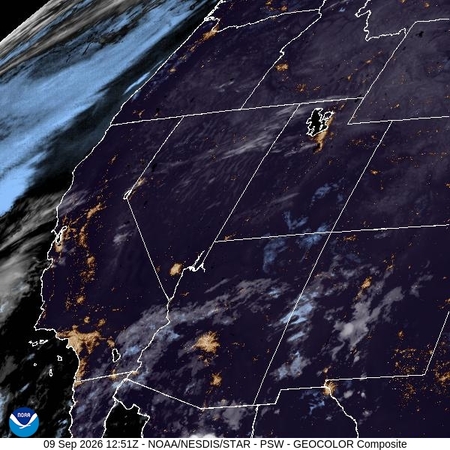 latest image of Pacific Southwest geocolor