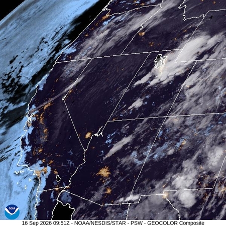 latest image of Pacific Southwest geocolor