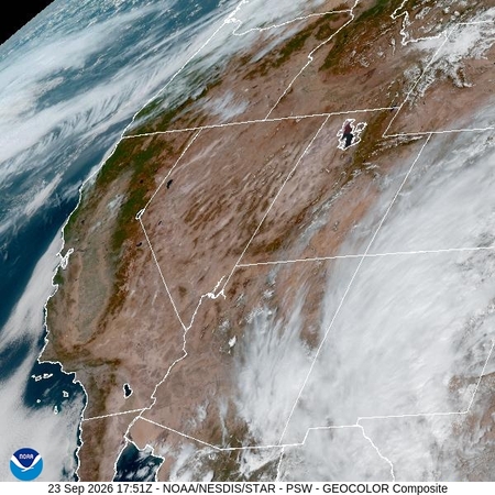 latest image of Pacific Southwest geocolor