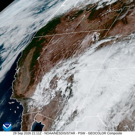 latest image of Pacific Southwest geocolor