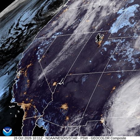 latest image of Pacific Southwest geocolor