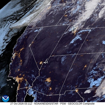 latest image of Pacific Southwest geocolor