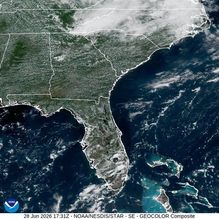latest image of Southeast geocolor