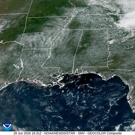 latest image of Lower Miss. Valley geocolor
