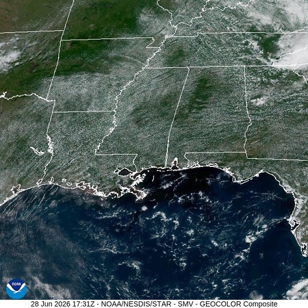 latest image of Lower Miss. Valley geocolor