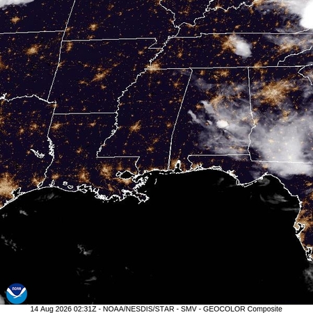 latest image of Lower Miss. Valley geocolor