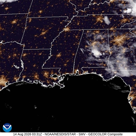 latest image of Lower Miss. Valley geocolor
