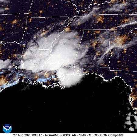 latest image of Lower Miss. Valley geocolor