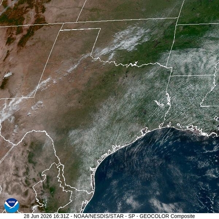 latest image of Southern Plains geocolor