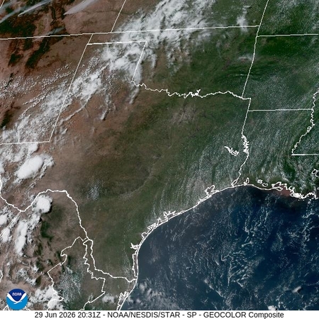 latest image of Southern Plains geocolor