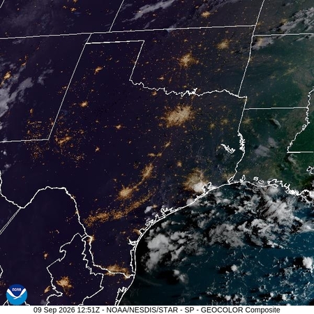 latest image of Southern Plains geocolor