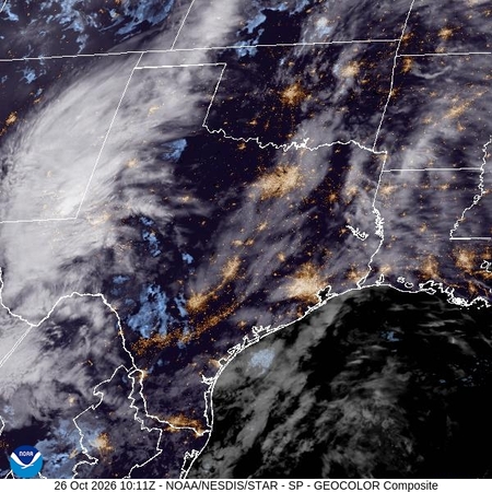 latest image of Southern Plains geocolor