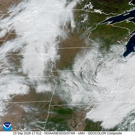 latest image of Upper Miss. Valley geocolor